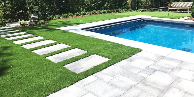 artificial grass landscape design example