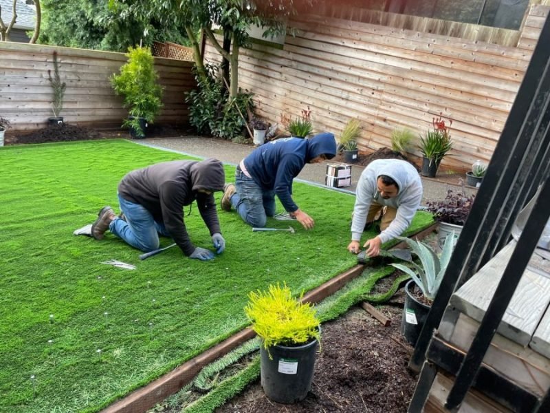 artificial grass landscape design example